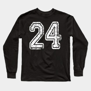 Number 24 Grungy in white Long Sleeve T-Shirt